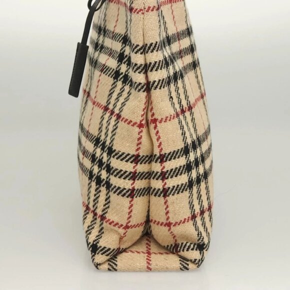 BURBERRY Nova Check Hand Bag Wool Beige Auth - Picture 4 of 15